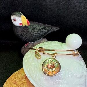 NUGZ USA Rose Goldtone Single snap Kona Adjustable bangle bracelet. 8”- 9”